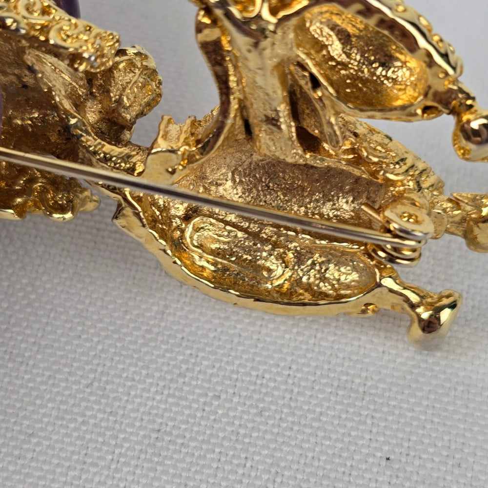 Vintage Gold Tone Poodle Dog Brooch