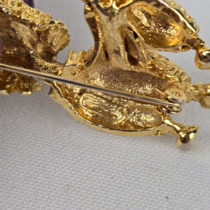 Vintage Gold Tone Poodle Dog Brooch