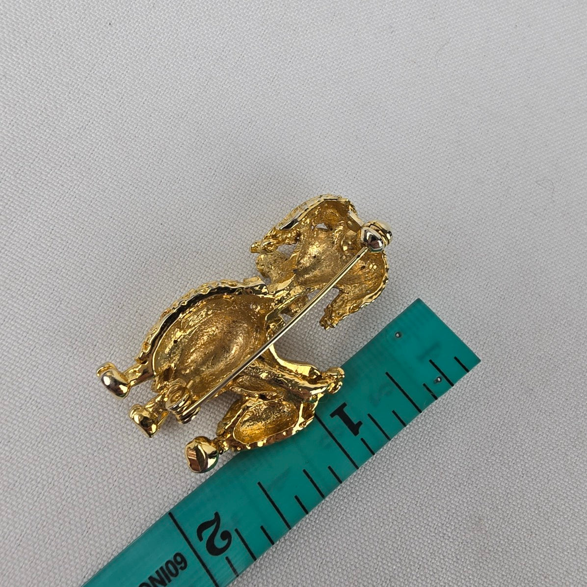 Vintage Gold Tone Poodle Dog Brooch