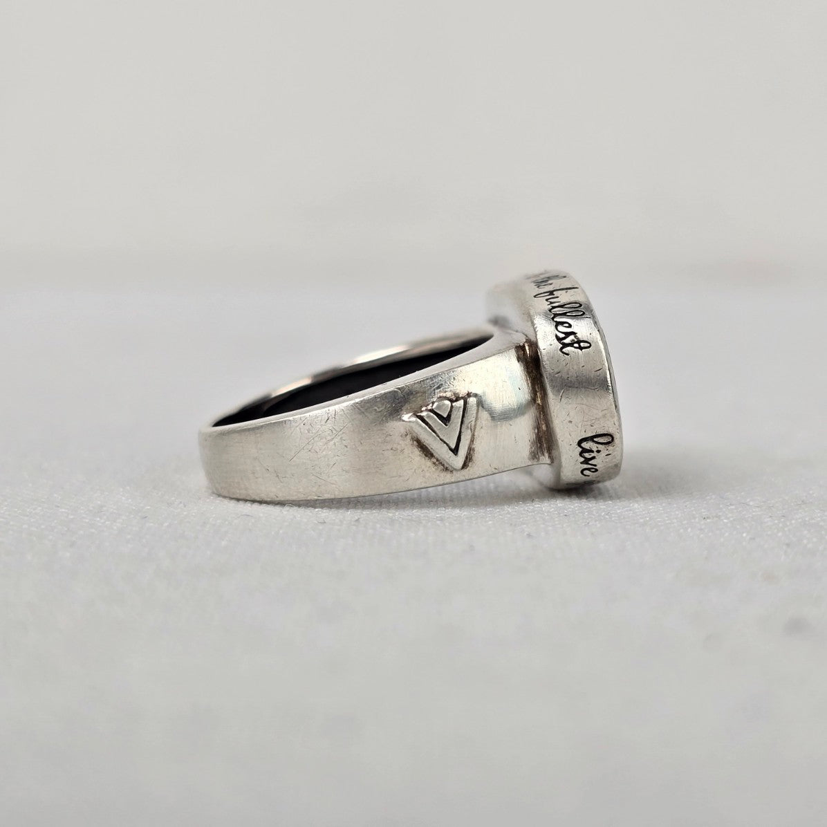 Silpada 925 Sterling Silver and Wood Live Your Life Ring Size 8