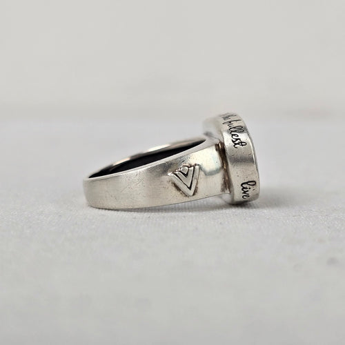Silpada 925 Sterling Silver and Wood Live Your Life Ring Size 8