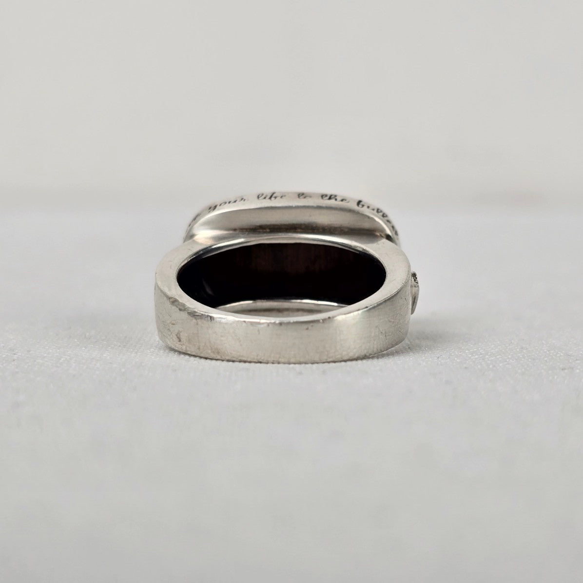 Silpada 925 Sterling Silver and Wood Live Your Life Ring Size 8