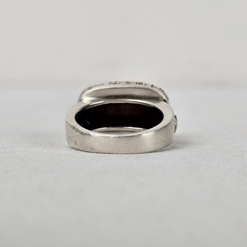 Silpada 925 Sterling Silver and Wood Live Your Life Ring Size 8