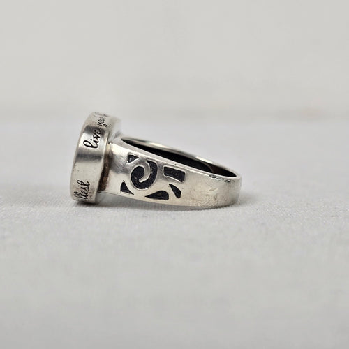 Silpada 925 Sterling Silver and Wood Live Your Life Ring Size 8