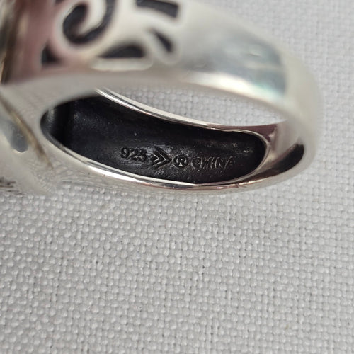 Silpada 925 Sterling Silver and Wood Live Your Life Ring Size 8