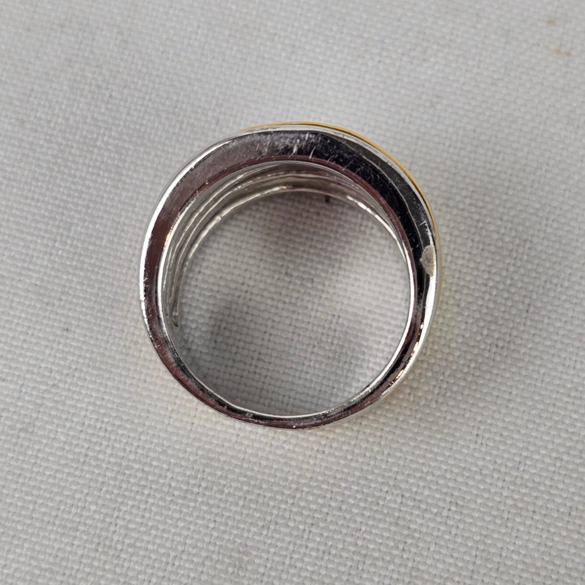 Lia Sophia Siler & Gold Tone Stacked Ring Size 8