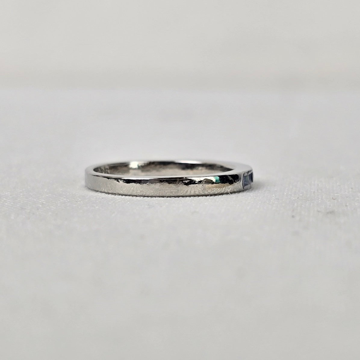 925 Sterling Silver Blue Delicate Stacking Ring Size 8