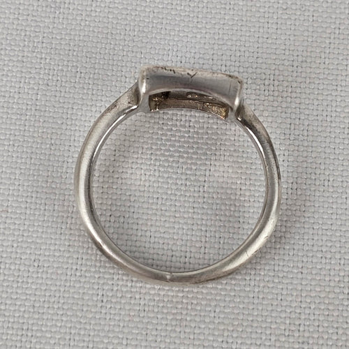 925 Sterling Silver Abalone Shell Square Ring Size 7