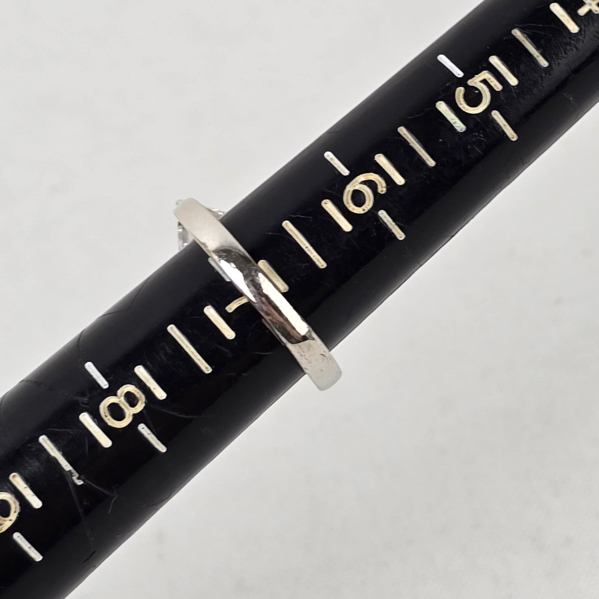 Silver Tone Blue Stone Statement Ring Size 7-9