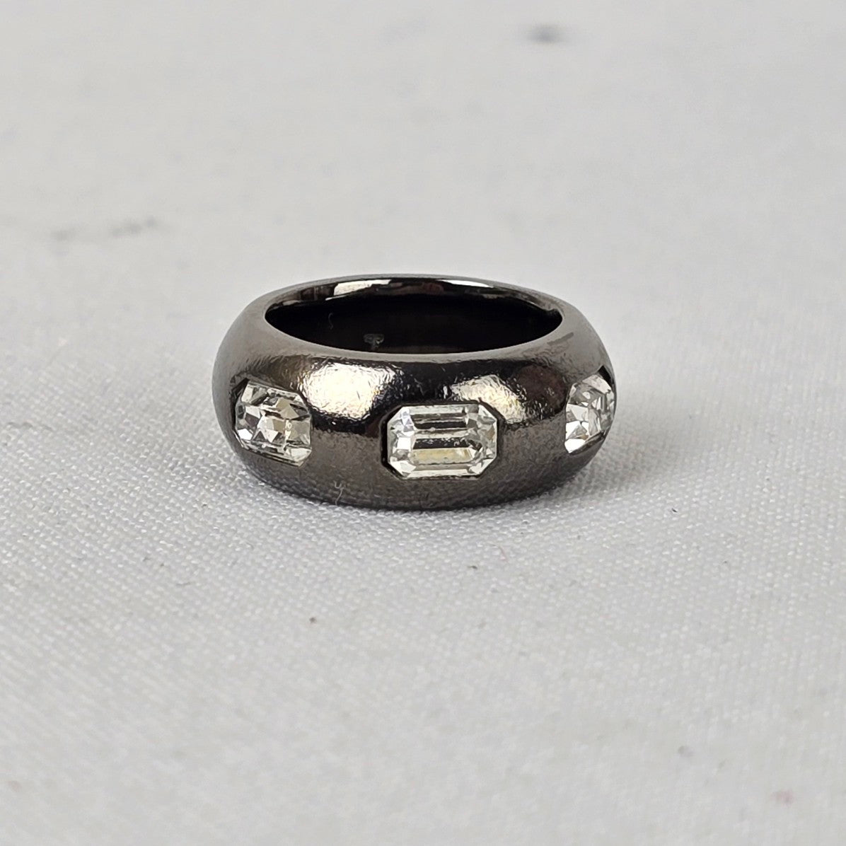 Dyrberg Kern Black Crystal Chucky Ring Size 5.5