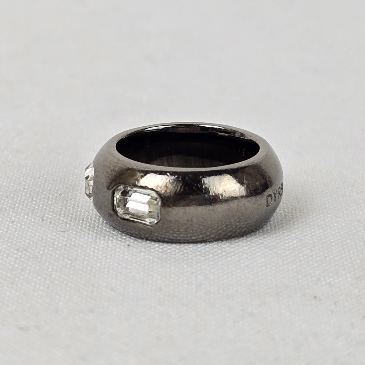 Dyrberg Kern Black Crystal Chucky Ring Size 5.5