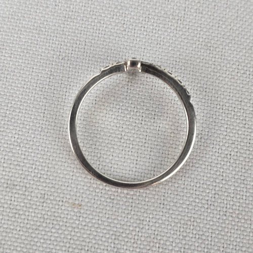 Stella & Dot 925 Sterling Silver CZ Crystal Cross Ring Size 6