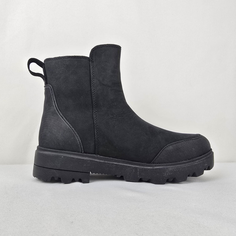 Bogs Black Holly Zip Up Leather Waterproof Ankle Boots Size 6