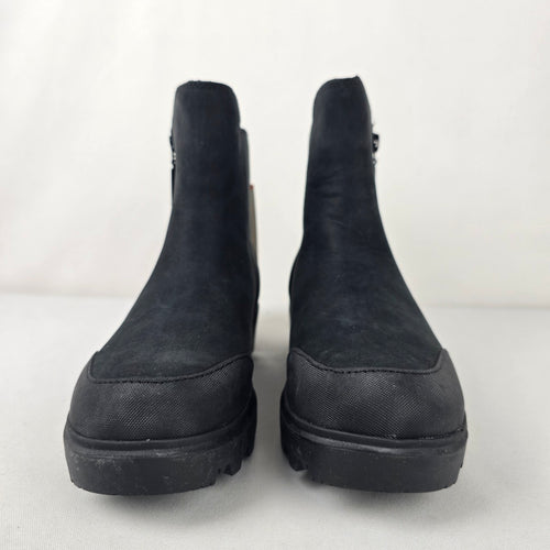 Bogs Black Holly Zip Up Leather Waterproof Ankle Boots Size 6