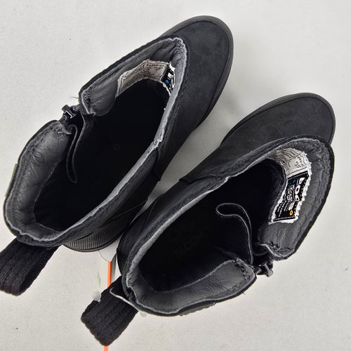 Bogs Black Holly Zip Up Leather Waterproof Ankle Boots Size 6