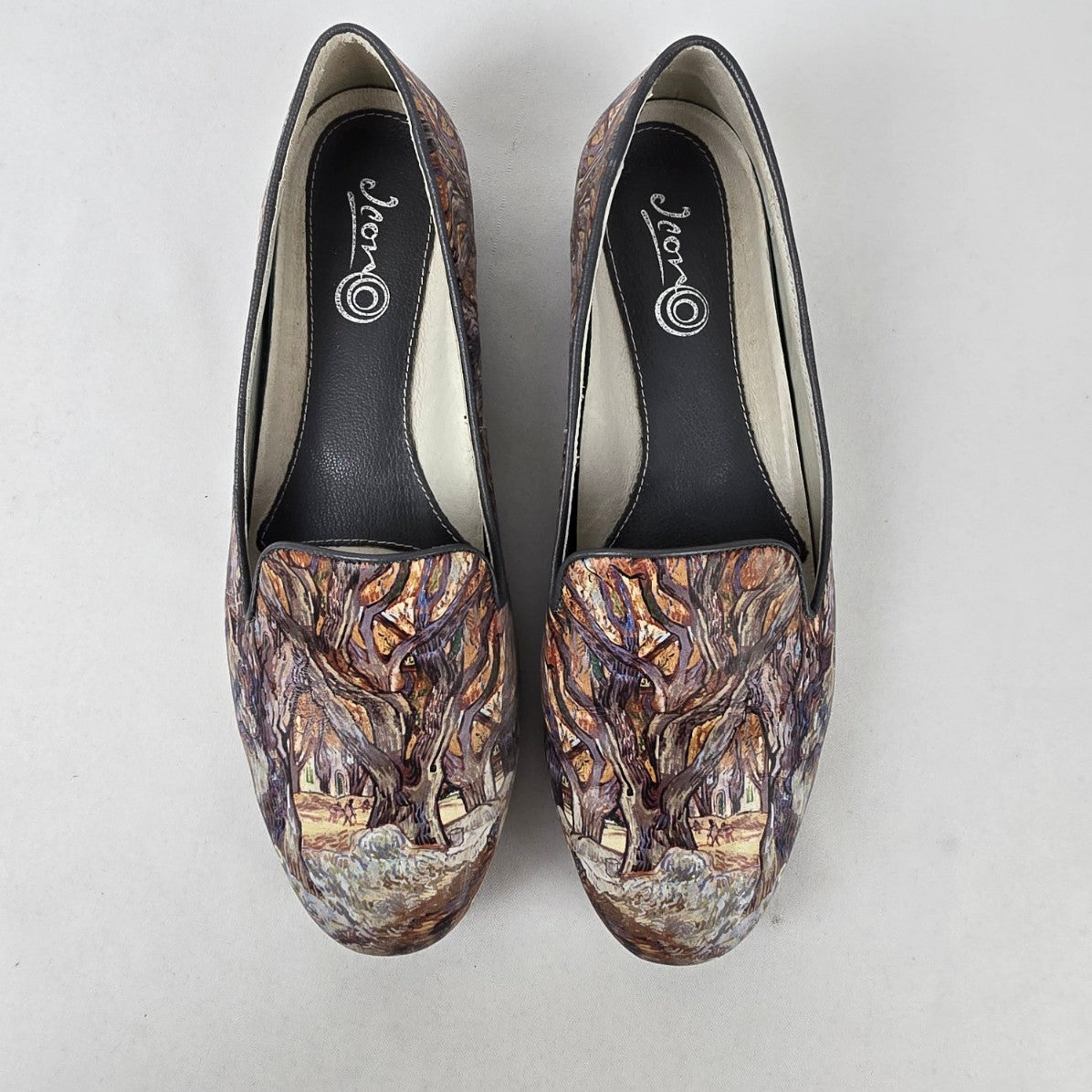 Icon Moira Leather Tree Print Art Loafers Size 9.5