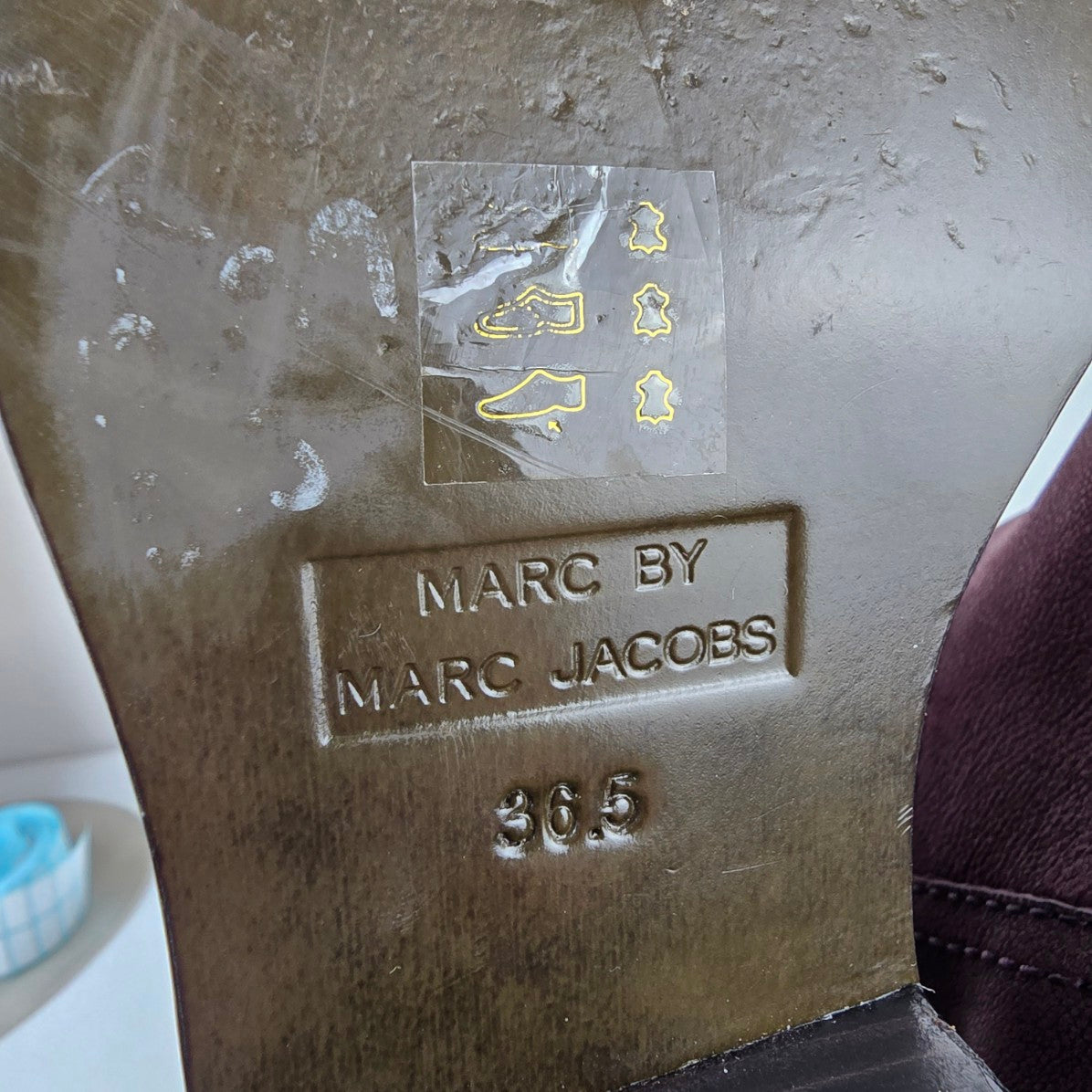 Marc Jacobs Burgundy Leather Moto Boots Size 6.5