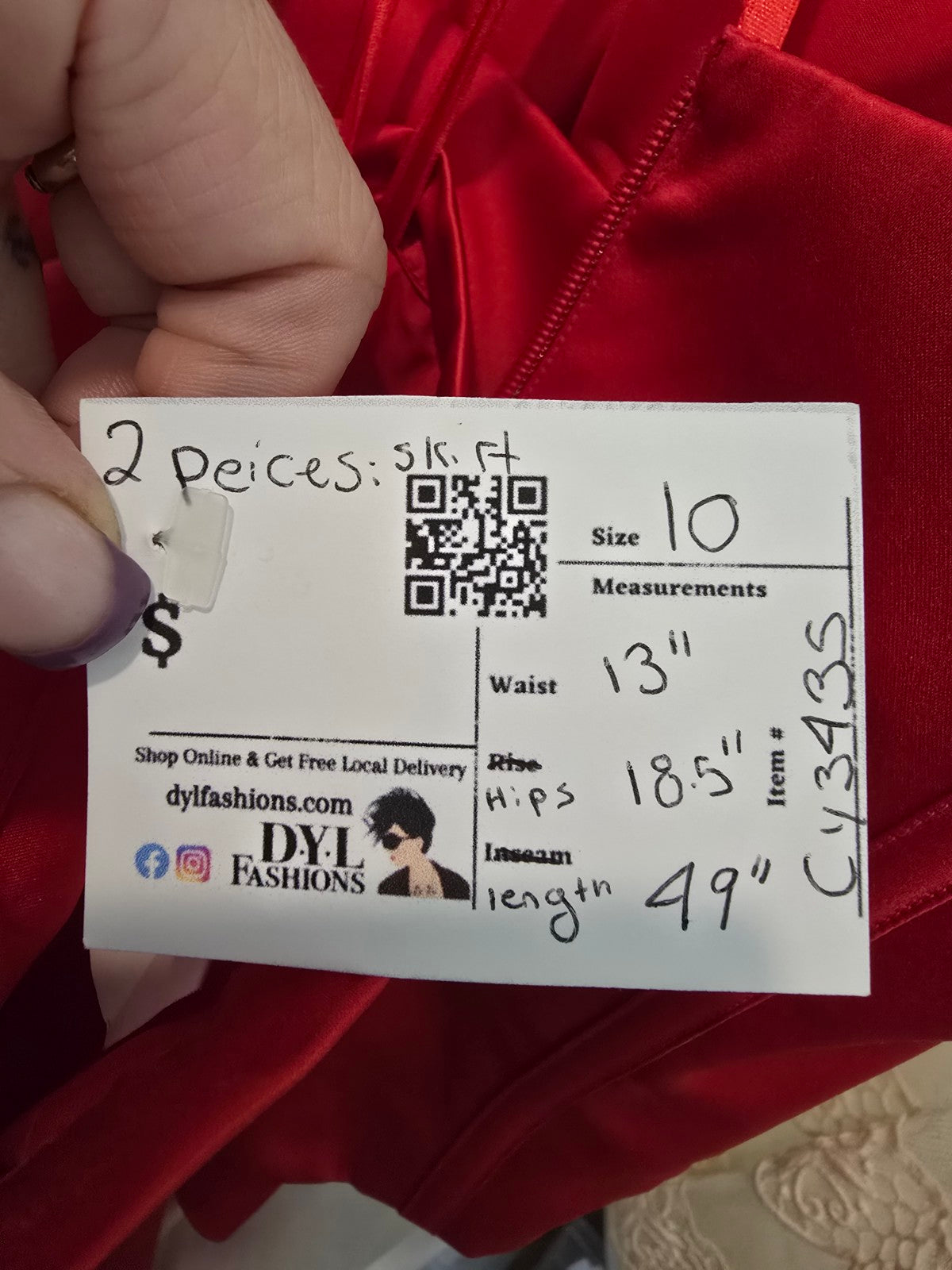 Romantic Bridals Red Two Piece Grad Even Dress Size 10