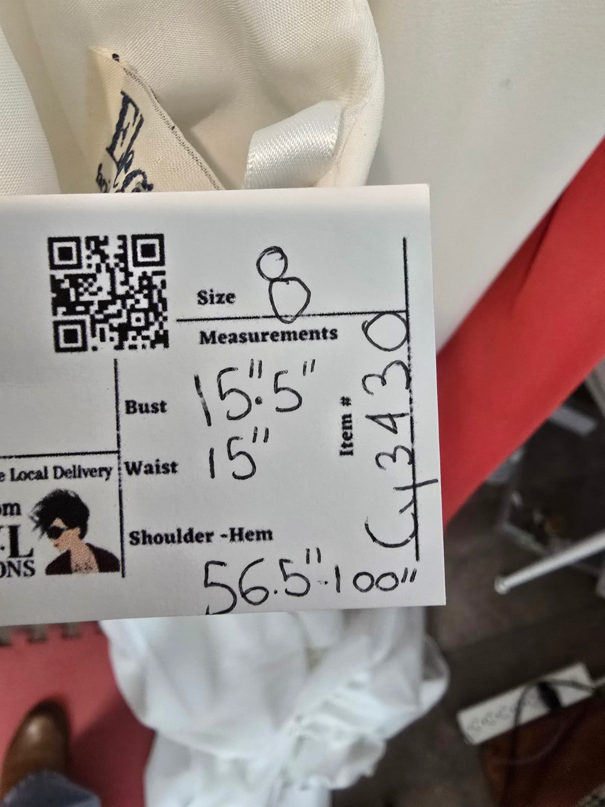 Vintage Elegance White Beaded Detail Wedding Dress Size 8