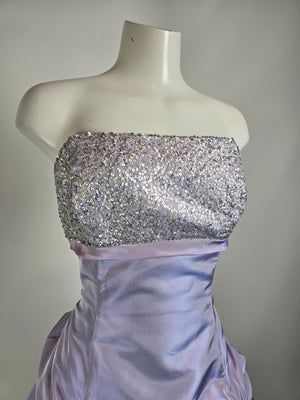 Alfred Angelo Purple Sequined Grad Dress Size M/L