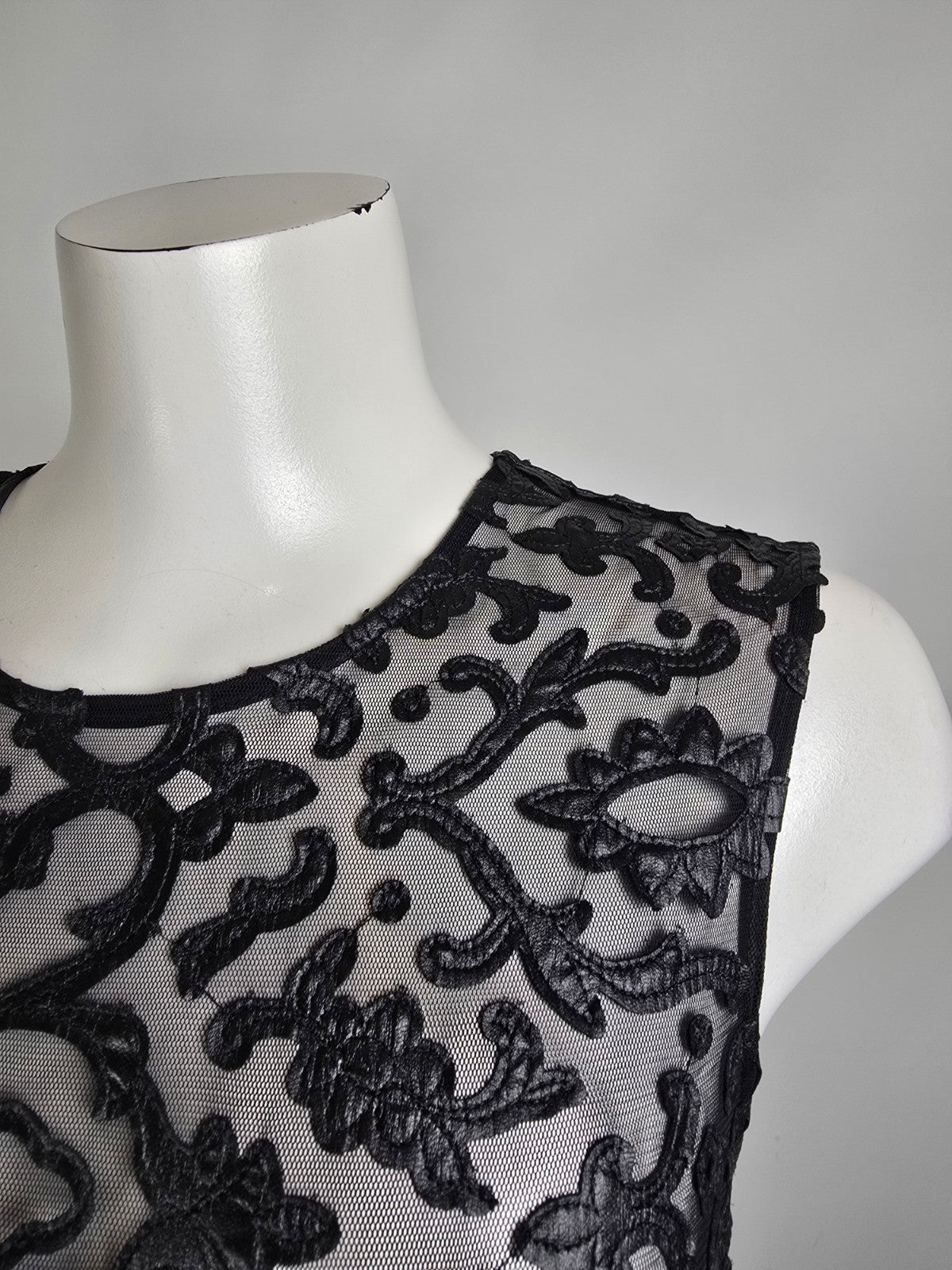 Sara Emanuel Black Lace Long Satin Gown Size 12