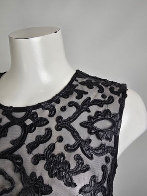 Sara Emanuel Black Lace Long Satin Gown Size 12