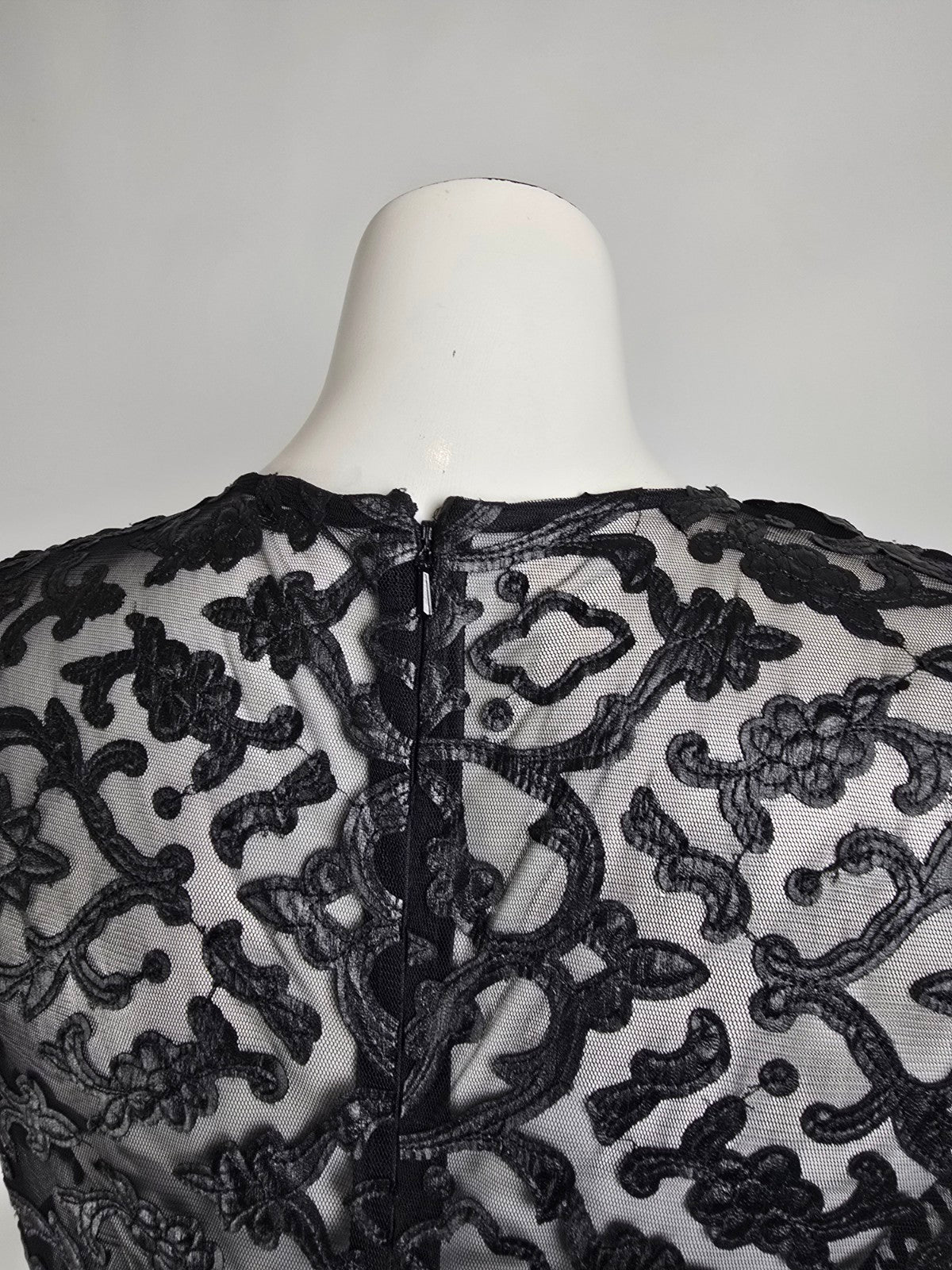 Sara Emanuel Black Lace Long Satin Gown Size 12