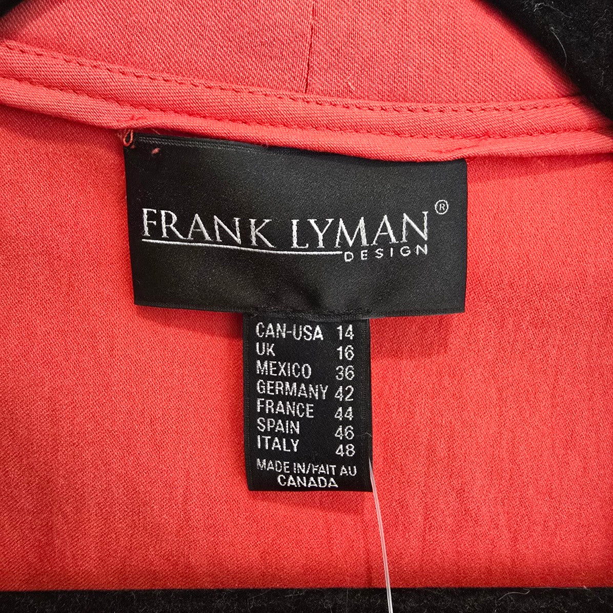 Frank Lyman Coral Zipper Detail Mini Dress Size 14
