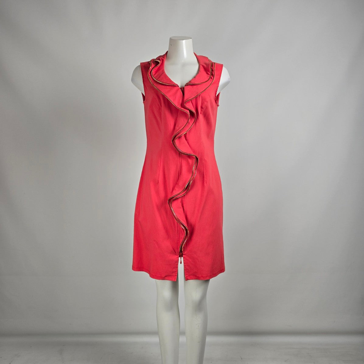 Frank Lyman Coral Zipper Detail Mini Dress Size 14