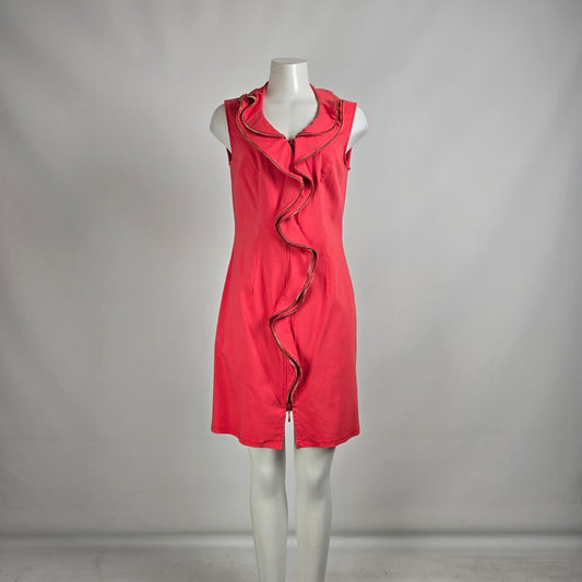 Frank Lyman Coral Zipper Detail Mini Dress Size 14