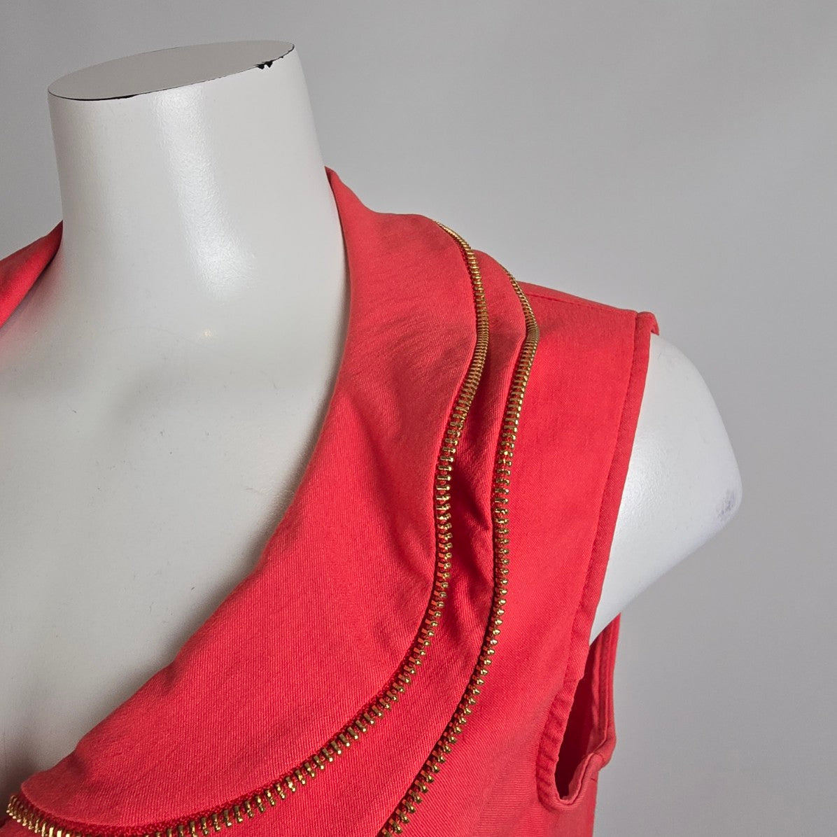 Frank Lyman Coral Zipper Detail Mini Dress Size 14