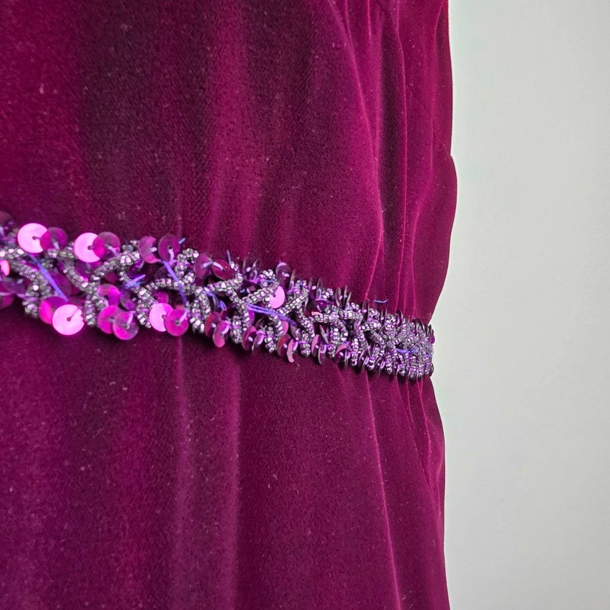 Vintage Purple Velvet Empire Waist Event Dress Size M/L