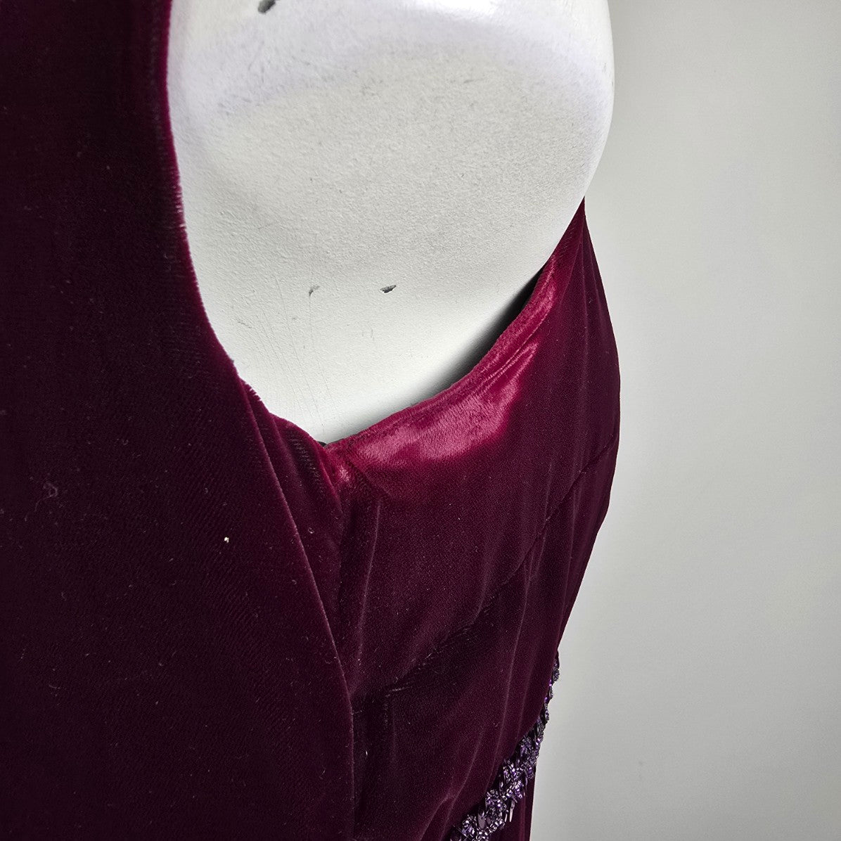 Vintage Purple Velvet Empire Waist Event Dress Size M/L