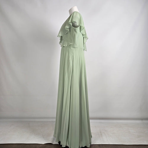 Mori Lee Sage Green Ruffle Bridesmaids Event Gown Size 20