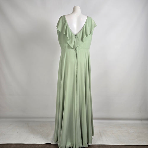 Mori Lee Sage Green Ruffle Bridesmaids Event Gown Size 20