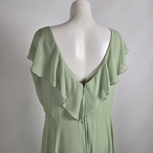 Mori Lee Sage Green Ruffle Bridesmaids Event Gown Size 20