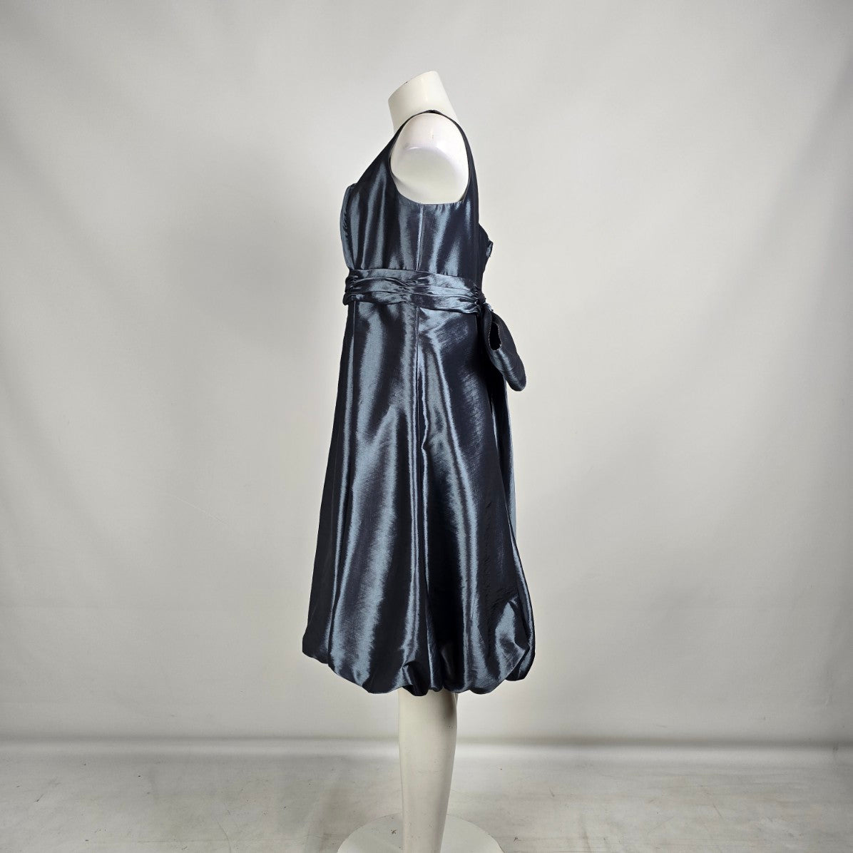 Fashion Design Group Grey Metallic Balloon Bottom Party Event Dress Size L/XL