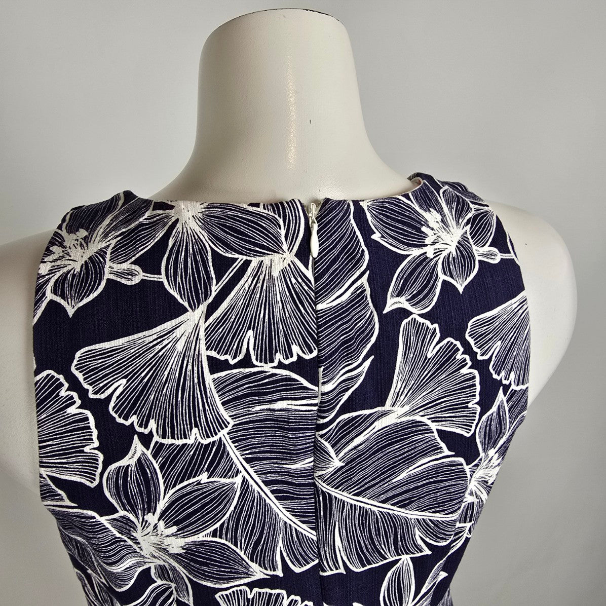 Eliza J Blue & Pink Floral Cotton Crochet Mini Dress Size 8