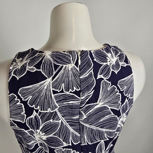 Eliza J Blue & Pink Floral Cotton Crochet Mini Dress Size 8