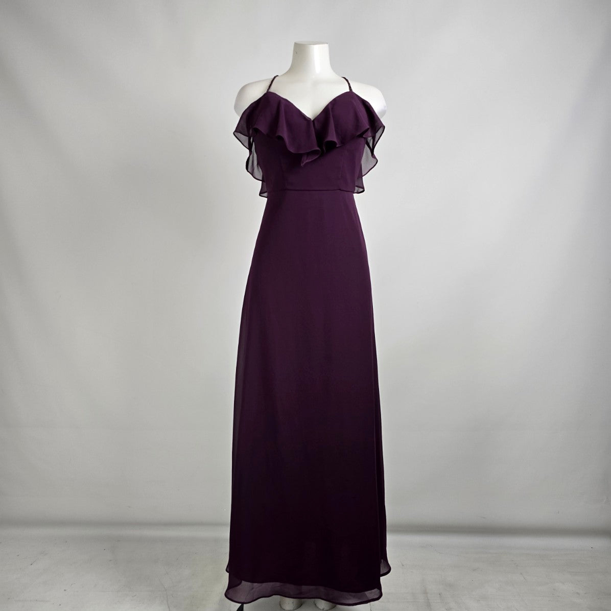 Morilee Purple Ruffle Bridesmaids Event Dress Size 4