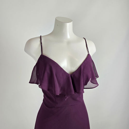 Morilee Purple Ruffle Bridesmaids Event Dress Size 4