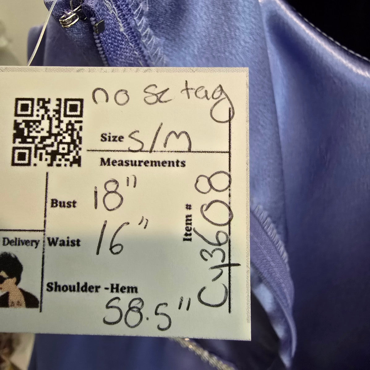 Vintage Handmade Blue Long Event Bridsmaids Dress Size S/M