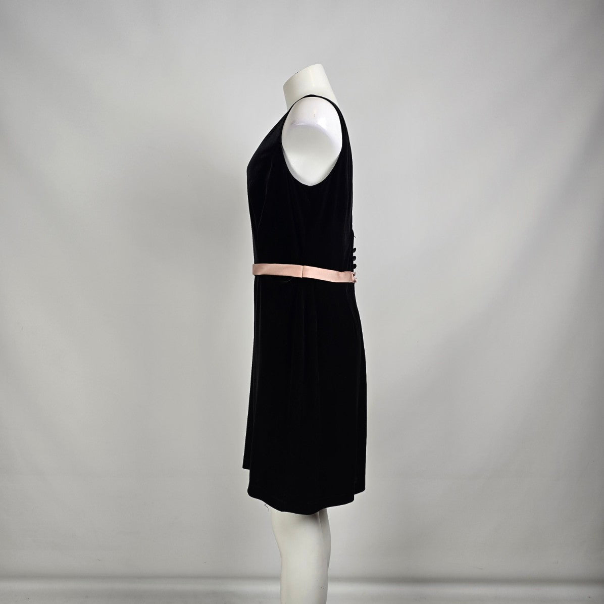 Alfred Angelo Black Velvet Flower Detail Mini Event Dress Size 14