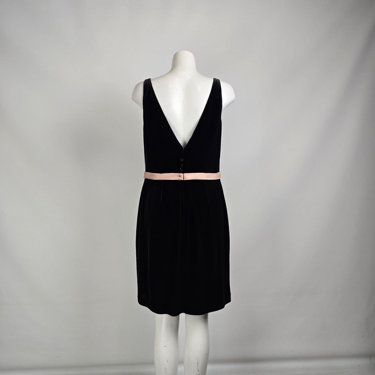Alfred Angelo Black Velvet Flower Detail Mini Event Dress Size 14