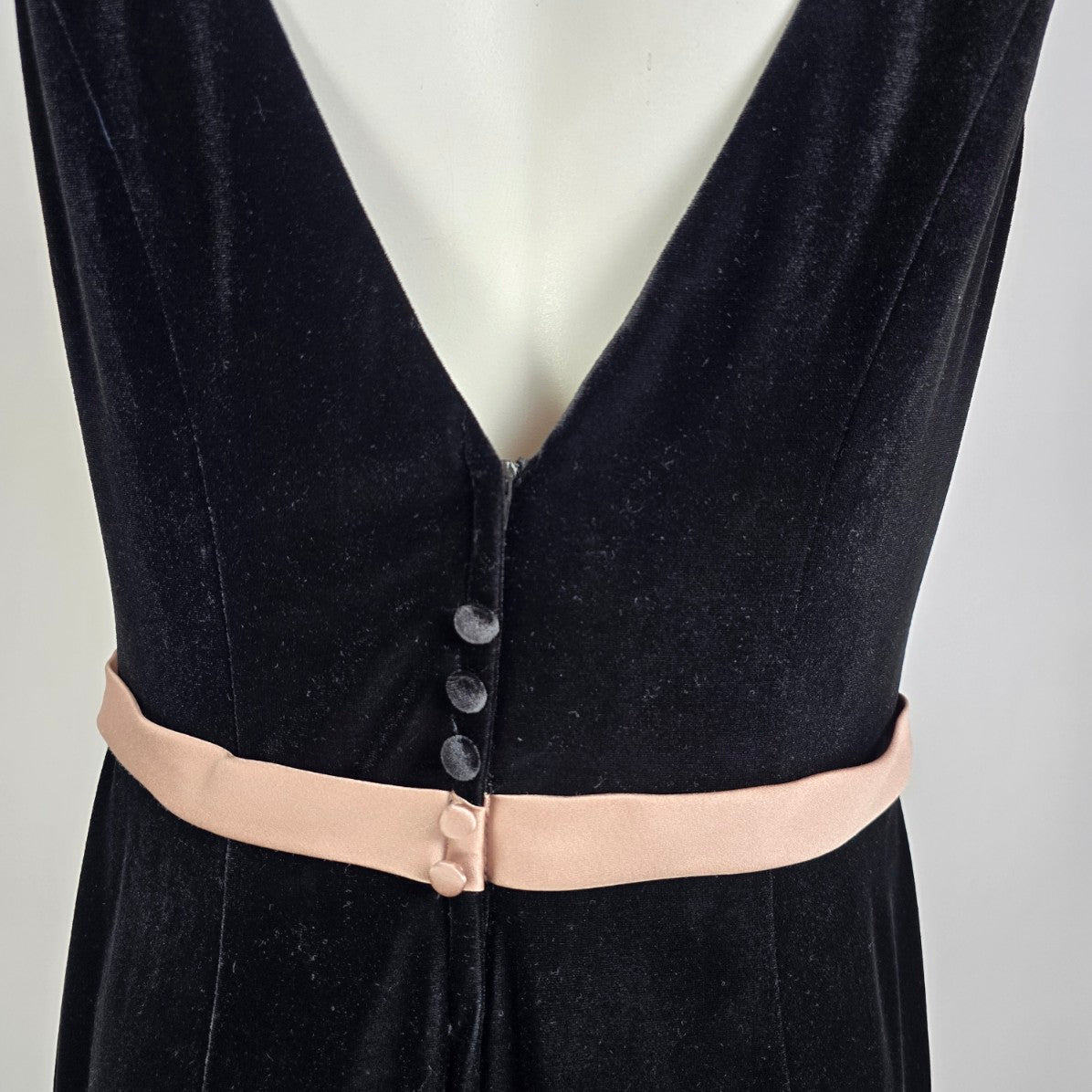 Alfred Angelo Black Velvet Flower Detail Mini Event Dress Size 14