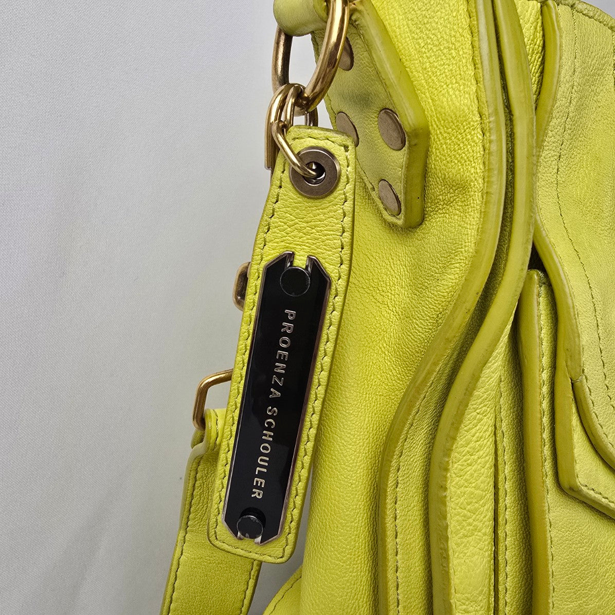 Proenza Schouler PS1 Chartreuse Leather Handbag Crossbody