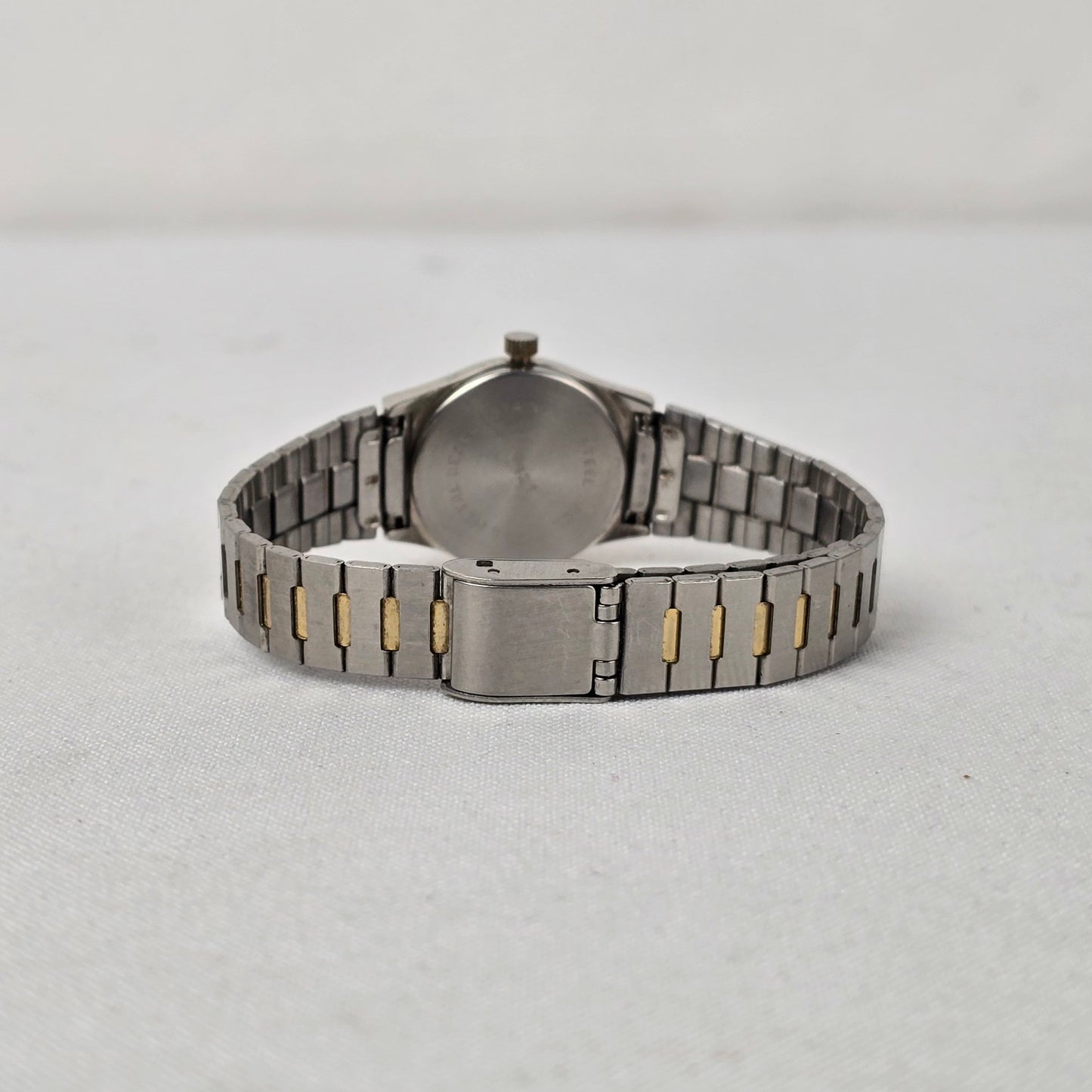 Vintage Advance Silver & Gold Tone Metal Link Watch
