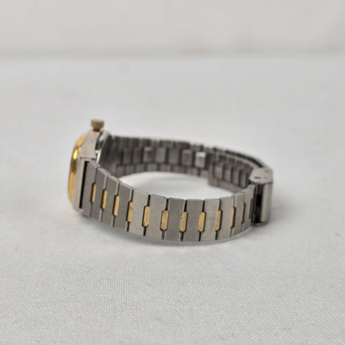 Vintage Advance Silver & Gold Tone Metal Link Watch