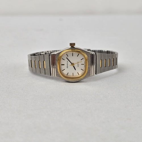 Vintage Advance Silver & Gold Tone Metal Link Watch