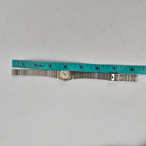 Vintage Advance Silver & Gold Tone Metal Link Watch